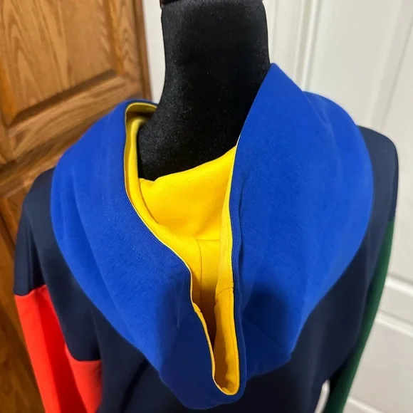 POLO RALPH LAUREN HOODED COLOR BLOCK MENS SWEATSHIRT XL - Picture 4 of 5